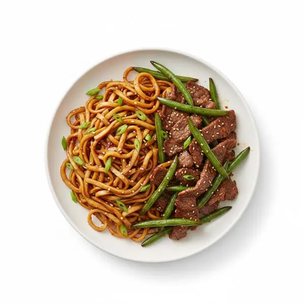 Wok Seared Beef With Green Beans And Savory Noodles